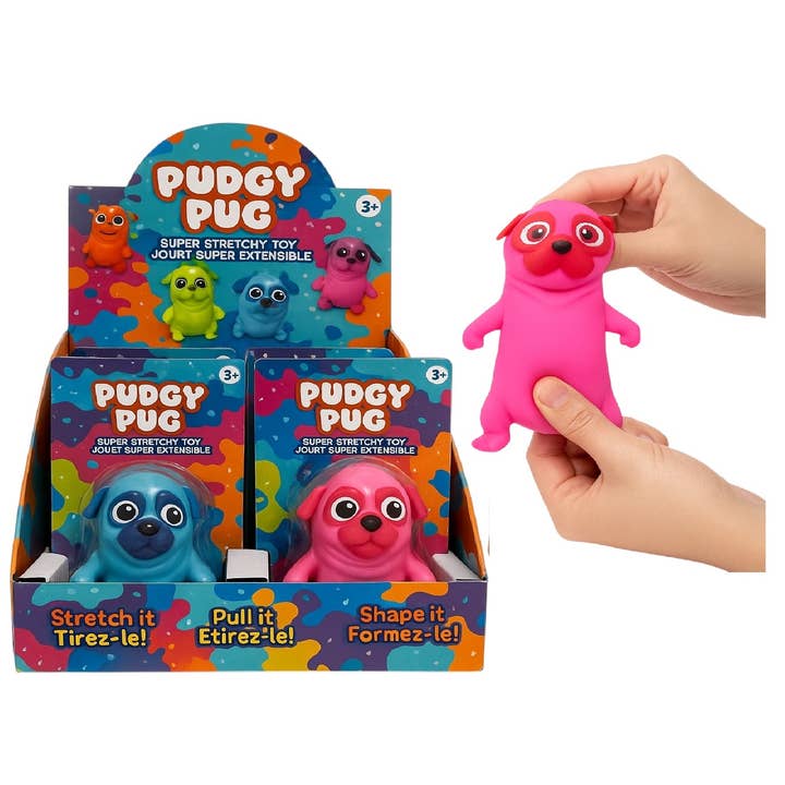 Pudgy Pug Stretchy Toy for wholesale by Handee Products (HPC)