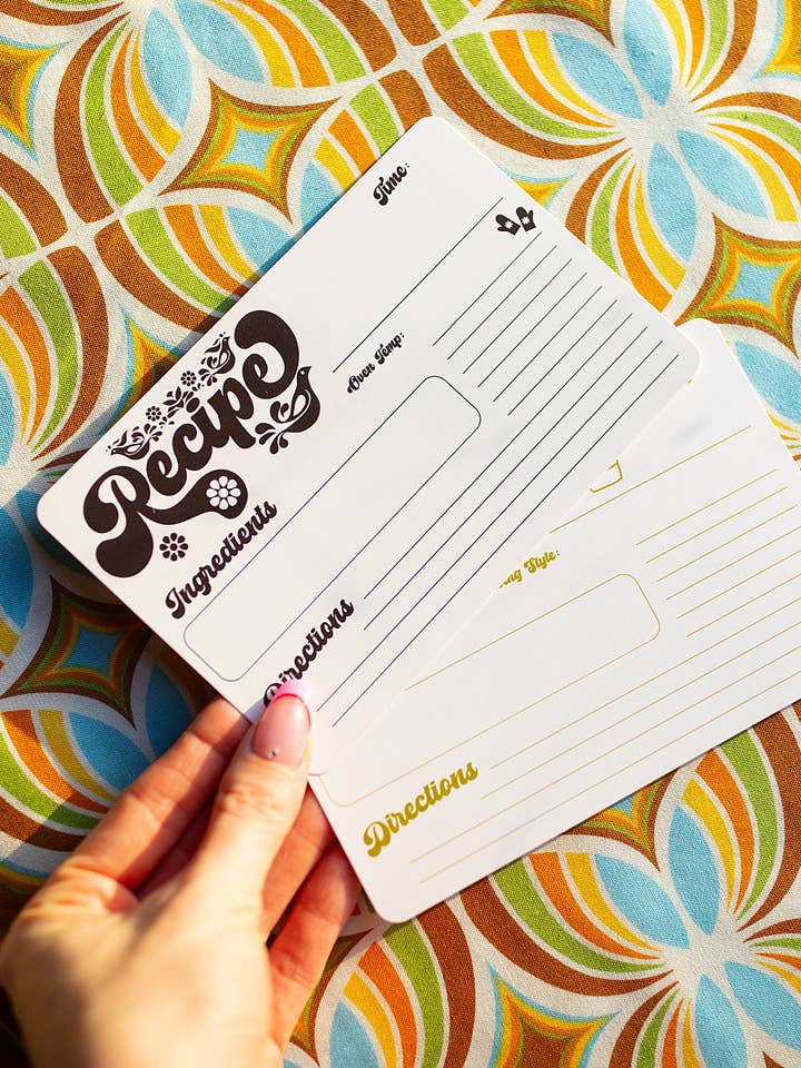 Retro Recipe Card Pack for wholesale by Chicka & Co