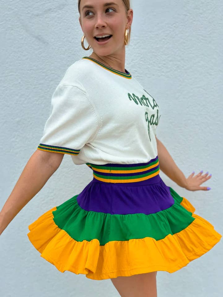 Color Block Adult Skort for wholesale by Mardi Gras Creations