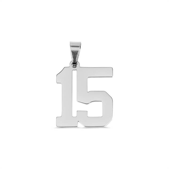 WJW - Wholesale Individual Charm/Pendant - Stainless Steel Sport Number Pendants15