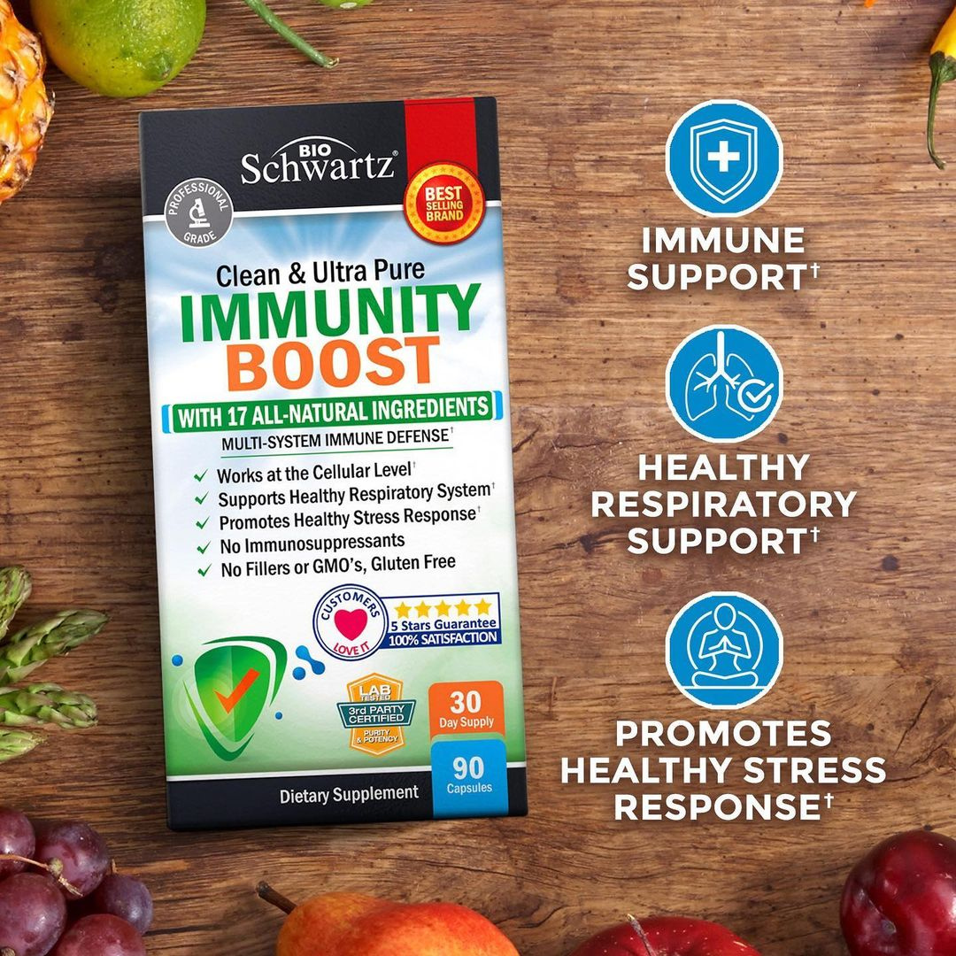 BioSchwartz - Wholesale Oral Supplement/Vitamin - Immune Support Boost: Vitamin C, Zinc & Elderberry (90 Cap)1