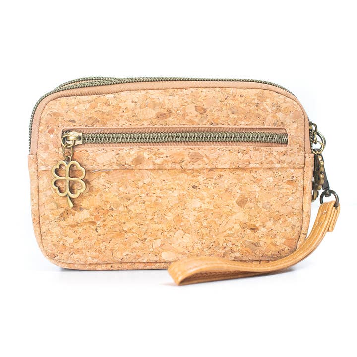 Meninas Bonitas Cork - Wholesale Clutch Bag - Women's - Natural Cork Patchwork Embellished Clutch for Women BAGF-0599