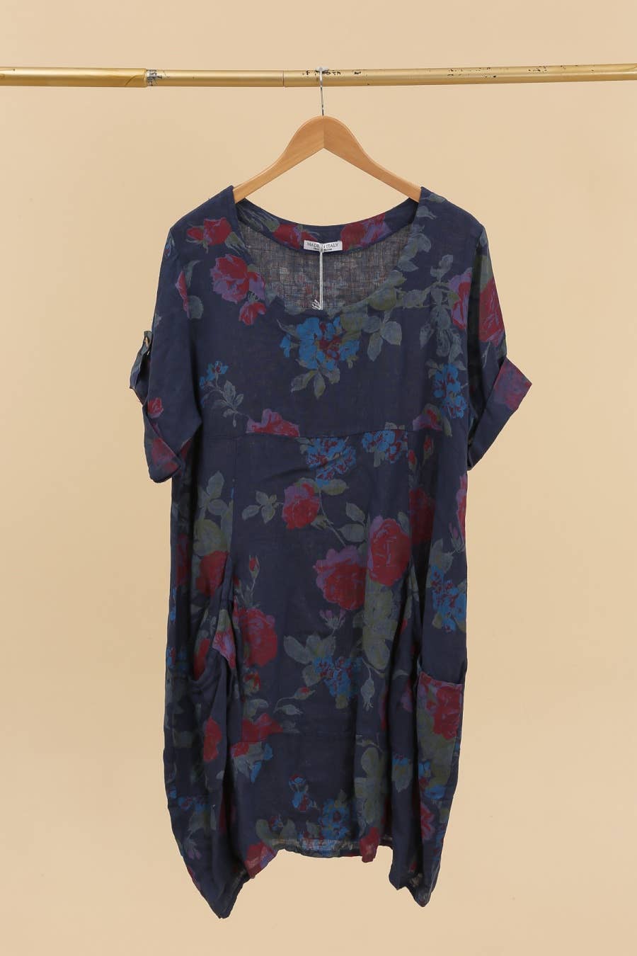 la maison des fibres naturelles – wholesale Klänning - Dam – Klänning i 100 % linne med blommönster 324012