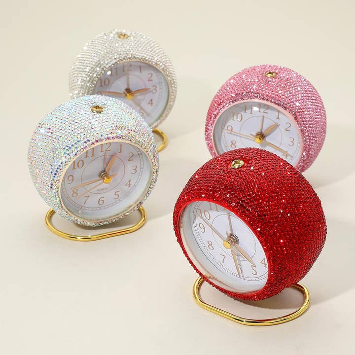 Sensibling Corp. - Wholesale Desk Clock - Light Up Bling Rhinestone Studded Quartz Table Clock11