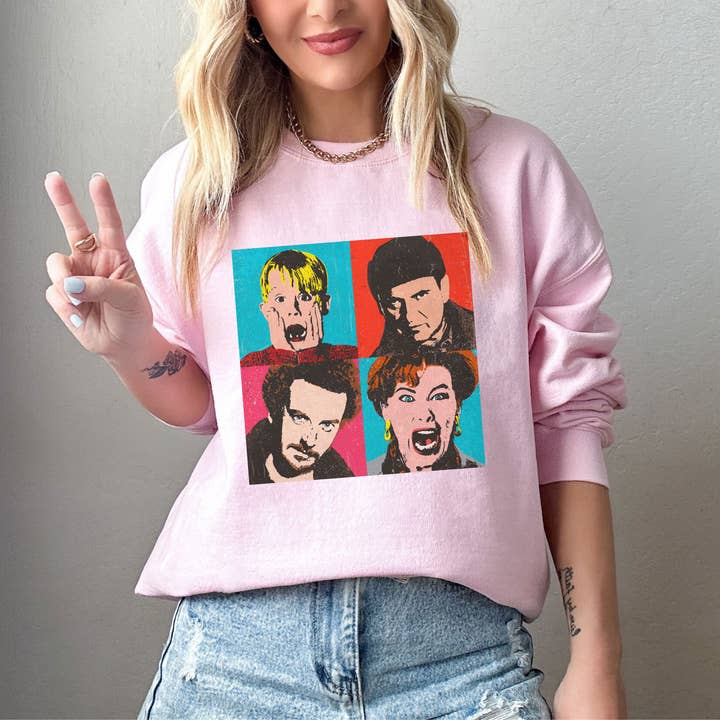 Retro Funny Christmas Movie Home Alone Characters Sweatshirt for wholesale by NVC Ecommerce LLC