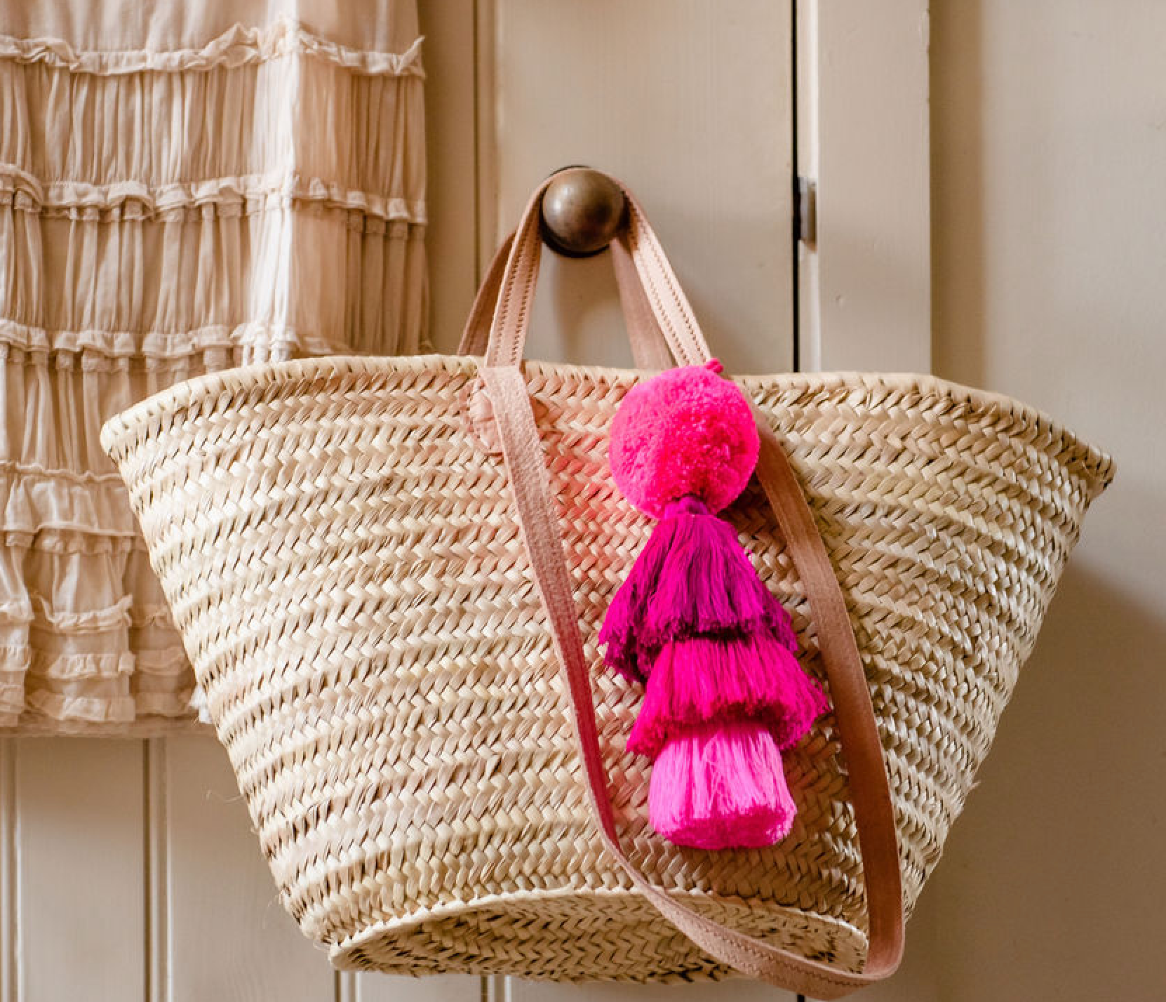 PomPom Galore - Venta al por mayor Accesorio para bolsos/monederos - Mujer - Botín con borlas Pom Pom Trio, 7 cm, color rosa1