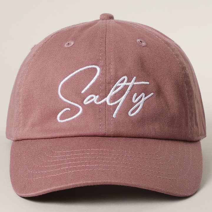 Fashion City - Wholesale Baseball Cap - Women's - SALTY Typography Embroidered Baseball Cap4