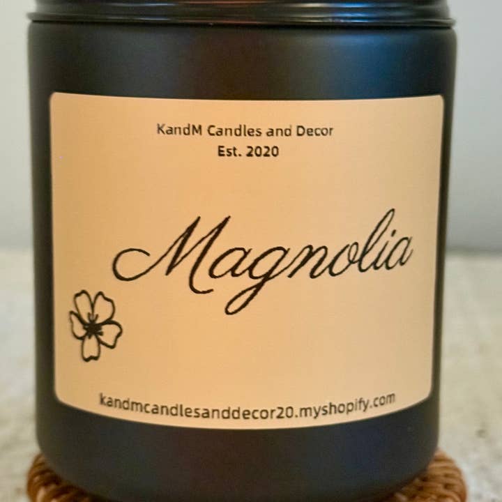 Magnolia 8 oz Candle for wholesale by KandM Candles and Decor