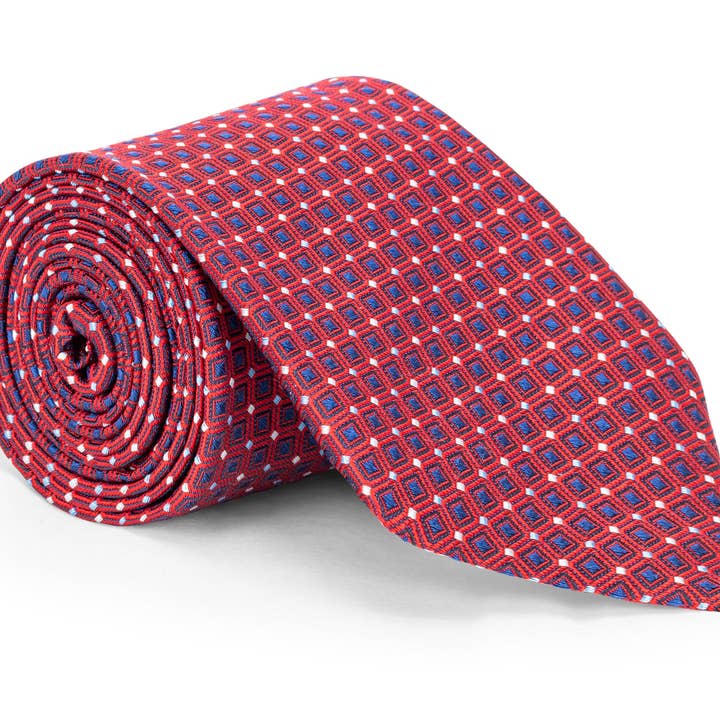 Morrison rode stropdas met geografisch patroon voor wholesale door Mountain & Sackett