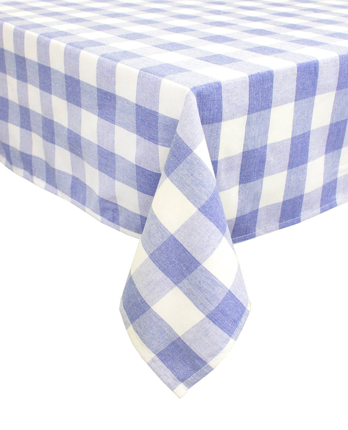 Fennco Styles - Wholesale Tablecloth - Blue-White Buffalo Plaid Thin Soft 56" Tablecloth1