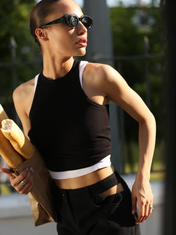 Tank top BLACK Yoga Pilates Activewear Mat Yoga  ๐ฎ๐น for wholesale by SIAWEAR