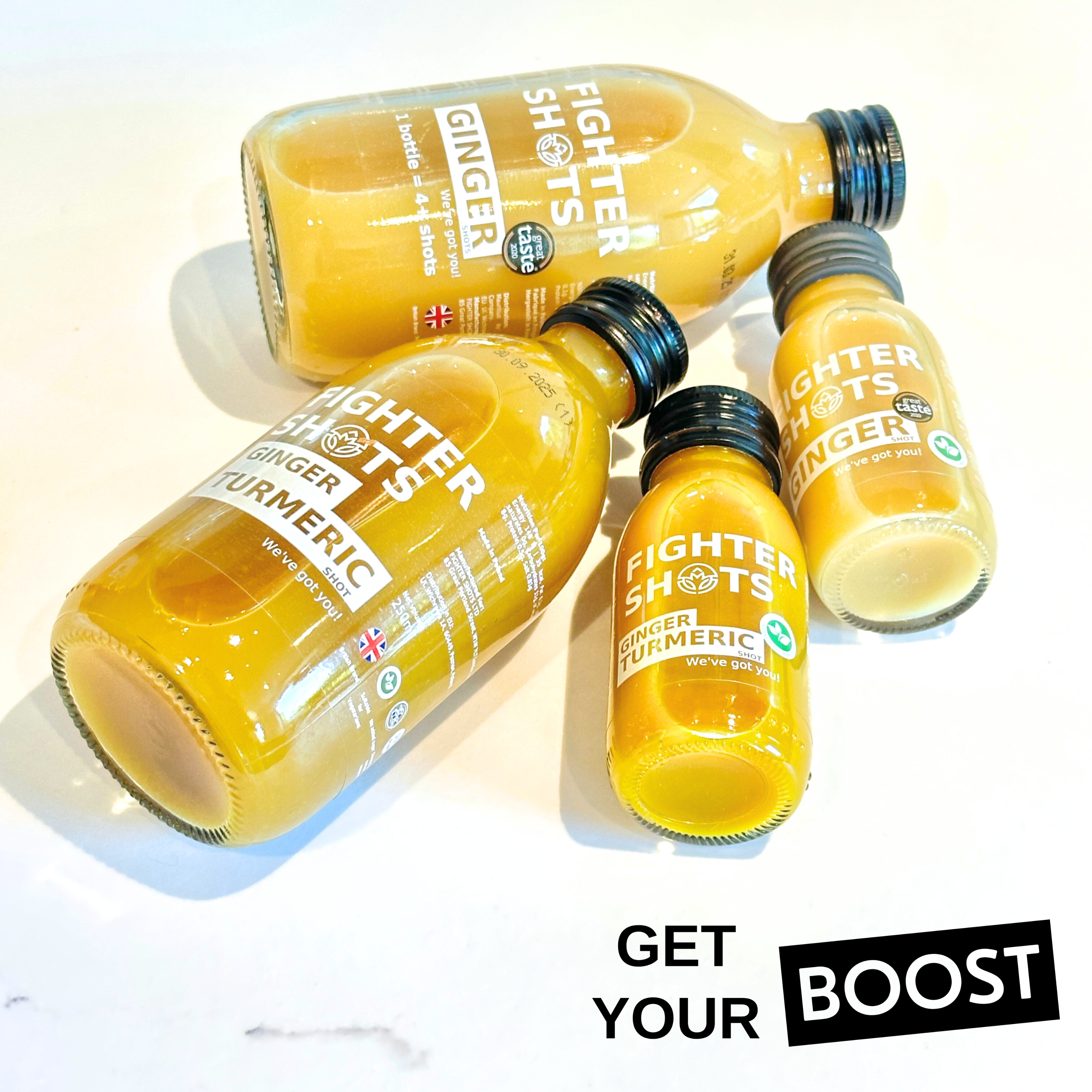 Fighter Shots - Wholesale Sports/Energy Drink - Fighter Shots Ginger + TURMERIC  6 or 12x 60ml10