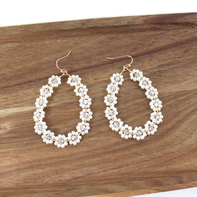 Pretty Persuasions - Wholesale Dangle Earrings - E24098 Beaded Flower Dangle Earrings10