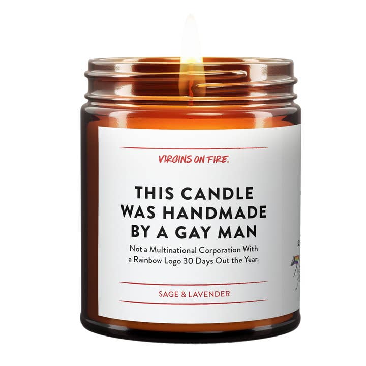 Virgins On Fire Candle Co. - Wholesale Jar/Filled Candle - THIS CANDLE WAS MADE BY A GAY MAN 🏳️🌈 (Sage & Lavender)