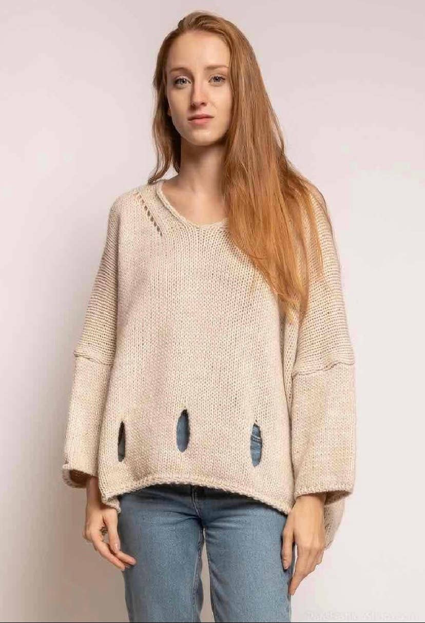 LINEN & COTTON HOUSE - Wholesale Knitted jumper – Women′s - ALPACA SWEATER 08600