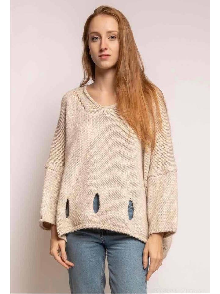 LINEN & COTTON HOUSE - Wholesale Knitted jumper – Women′s - ALPACA SWEATER 0860