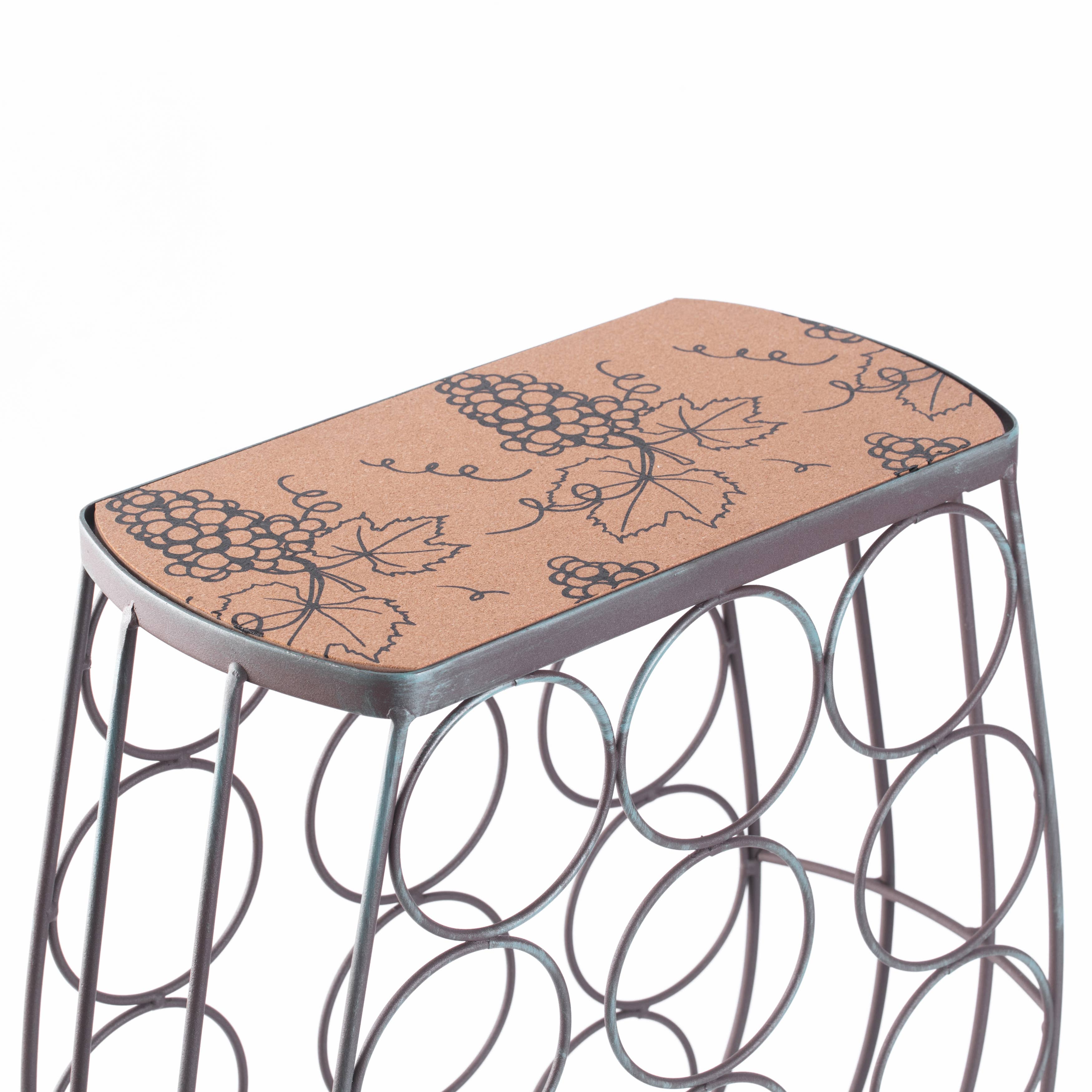 Quickway Imports - Vente Casier à vin - Casier à vin autoportant avec gobelet en bois et métal De6