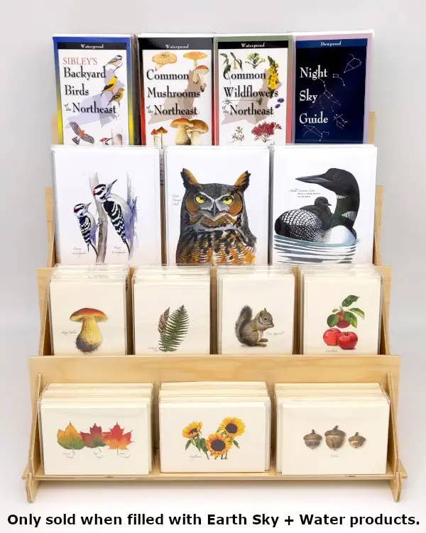 Earth Sky + Water - Vente Présentoir – papeterie et articles fantaisie - #4928 : Présentoir combiné en bois à 4 niveaux1