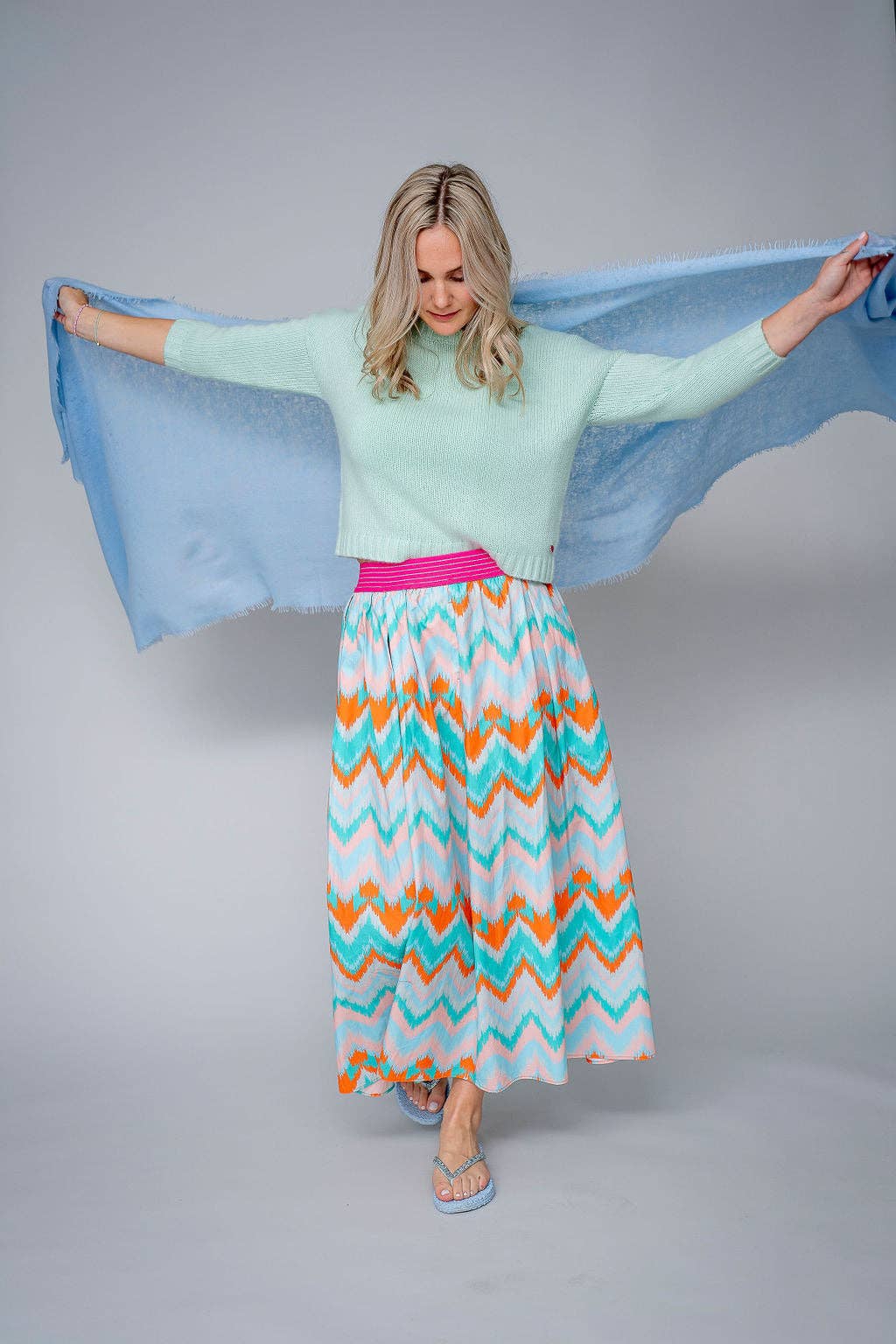 cute stuff GmbH - Wholesale Scarf - Women's - Cashmere Scarf Feli-cs in Milky Sky2