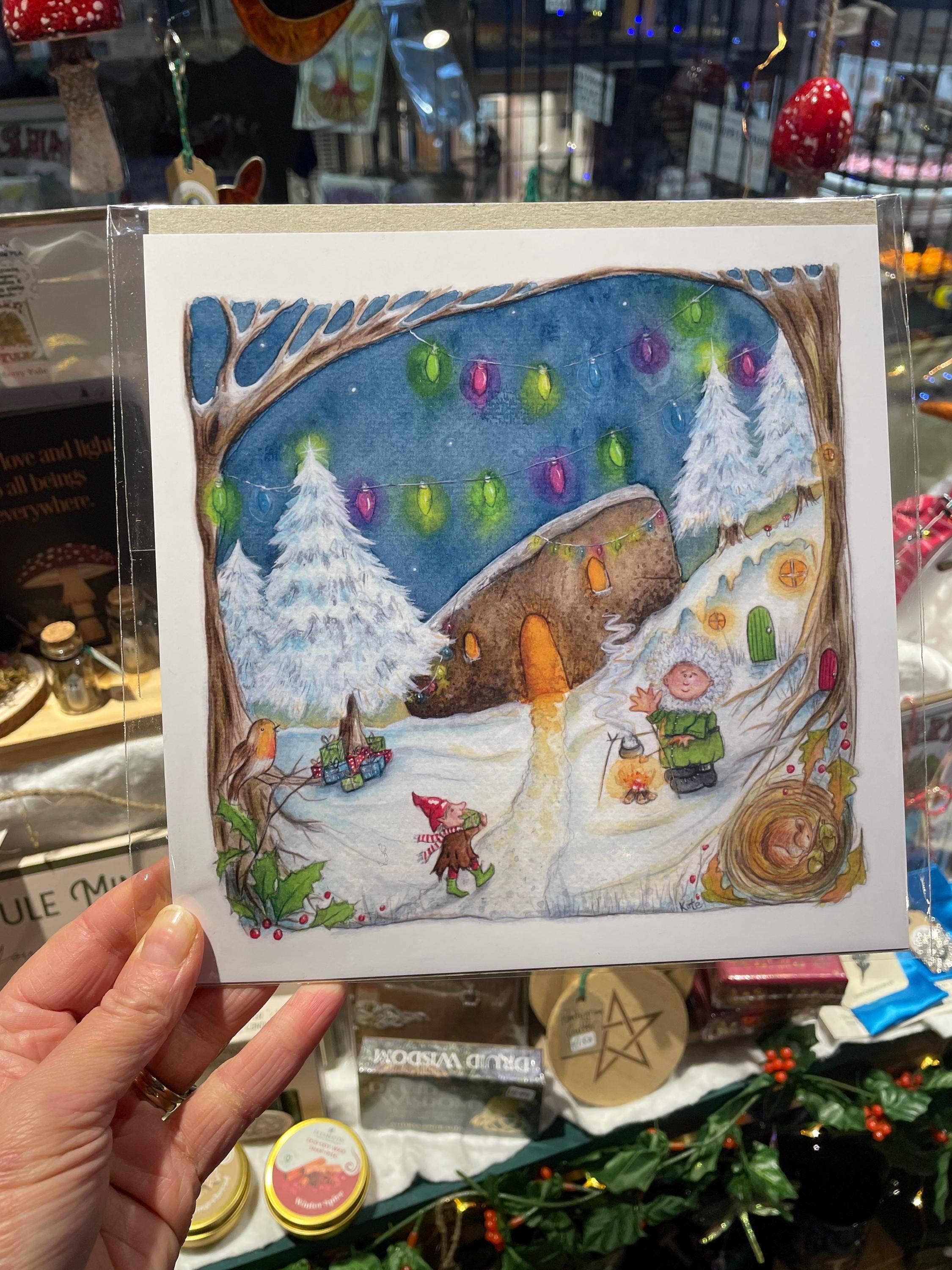 FreeRangeFaeries - Wholesale Art Print - Merry Christmas Hairy Bob! Square Signed Art Print  1