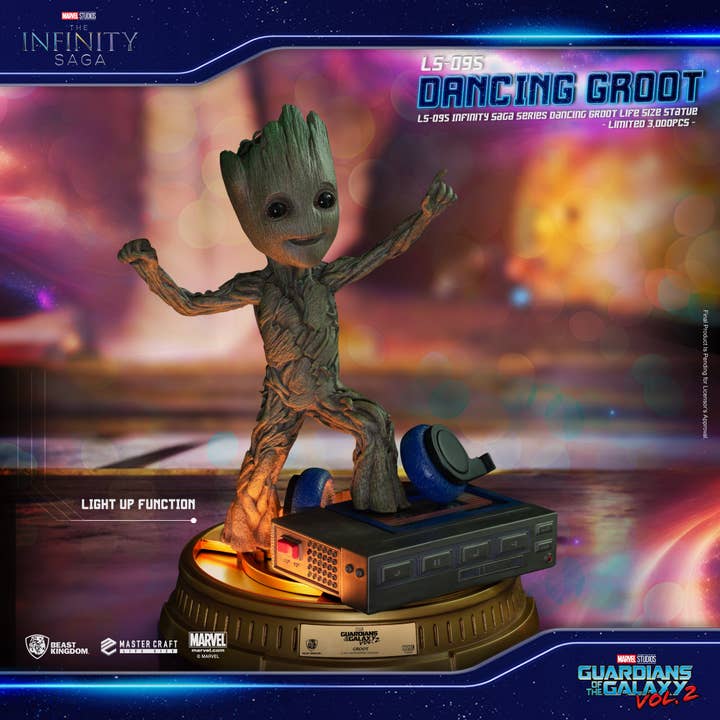 LM Treasures - Wholesale Decorative Figurine - Infinity Saga Series Dancing King Baby Groot 1:1 Life Size Statue