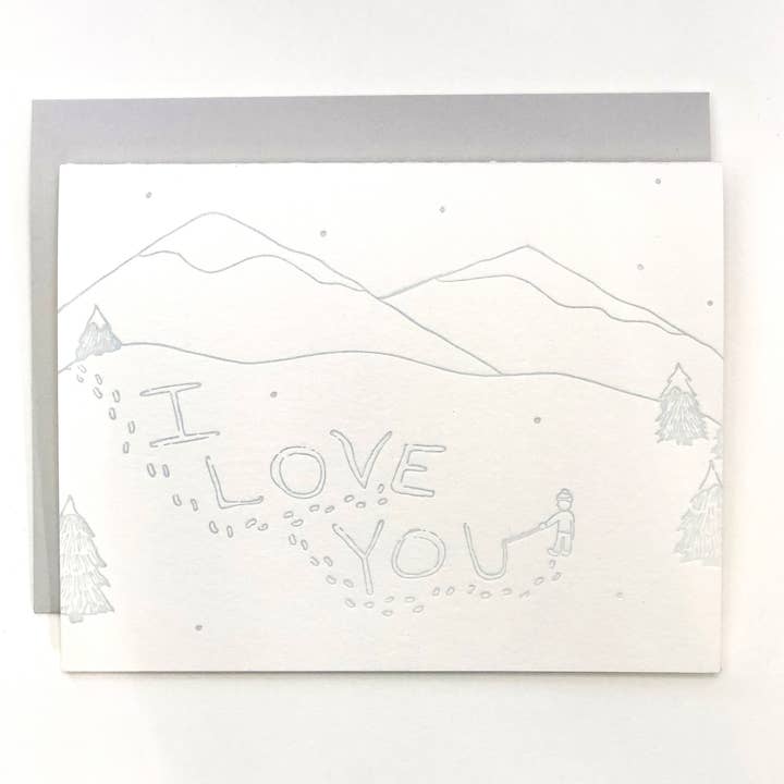 I Love You Snow Writing Card for wholesale by Ice Pond Press