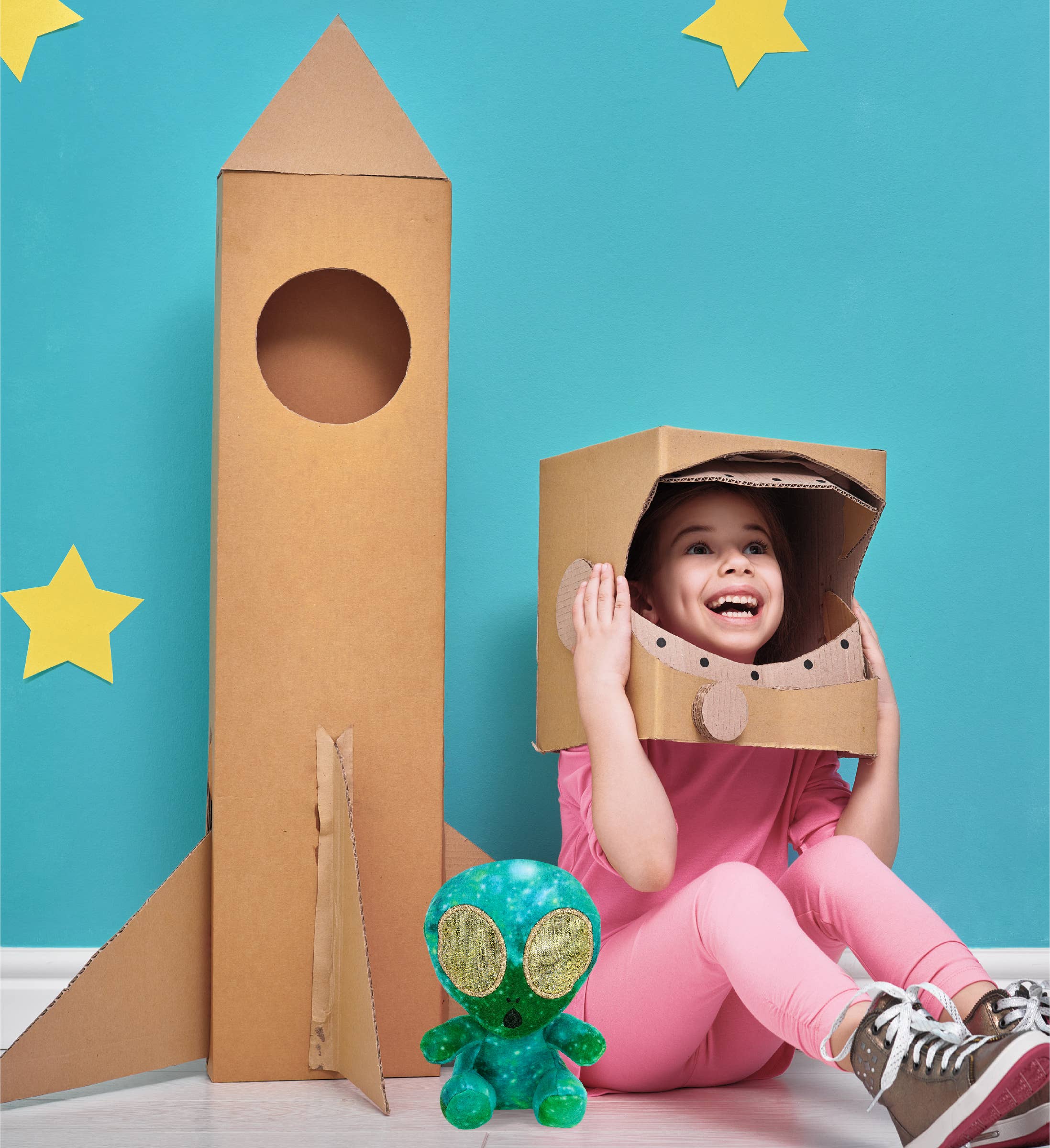 Cota Global - Wholesale Stuffed/Plush Toy - Kids & Baby - Snug-Mooshies Plush - Space Green Alien 6"5