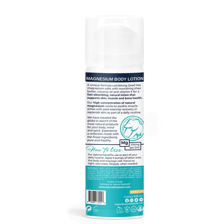 Natural Elephant - Wholesale Body Cream/Lotion - Dead Sea Magnesium Body Lotion