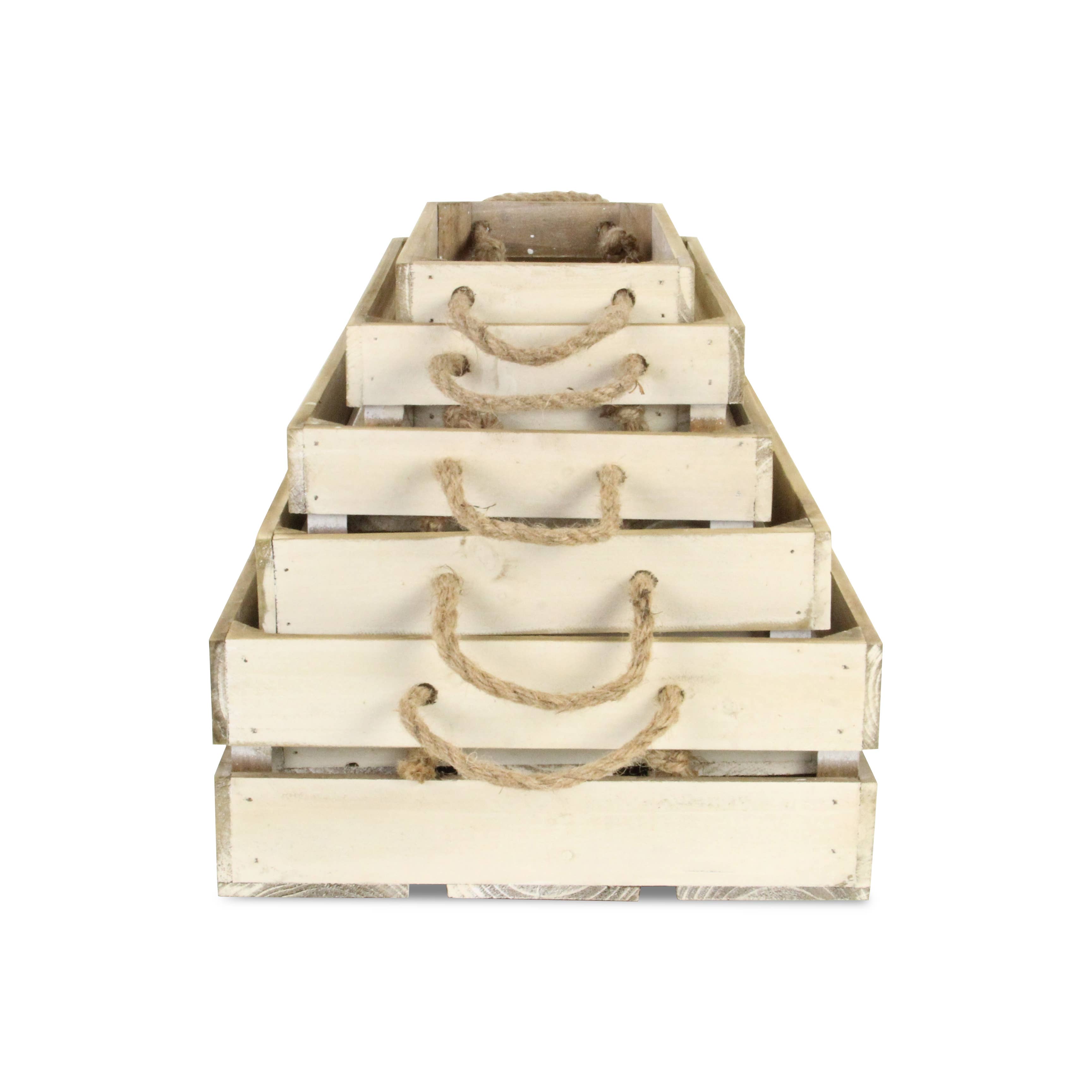 Cheungs Home Decor - Wholesale Decorative Box - Kinsley Set of 5 Slatted Wood Crates4