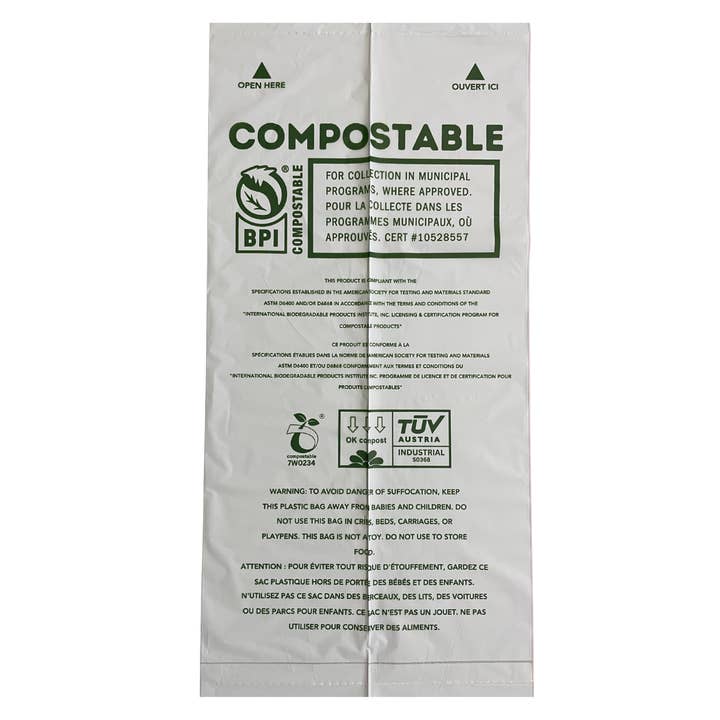 ALL DISTRICT JEANS Inc. - Venta al por mayor Bolsa/envoltorio de alimentos - Bolsas para residuos de comida de cocina 100% compostables, 100 unidades4