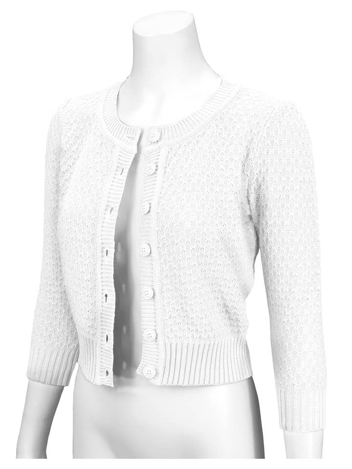 Mak – wholesale Cardigan – Women’s – 3/4 Sleeve Crewneck Knit Plus Size Cardigan Sweater MK3514PL87