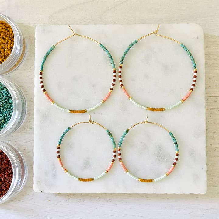 Girls Day Out by Amy Houston - Wholesale Hoop Earrings - Phoenix miyuki glass beaded hoop earrings 5