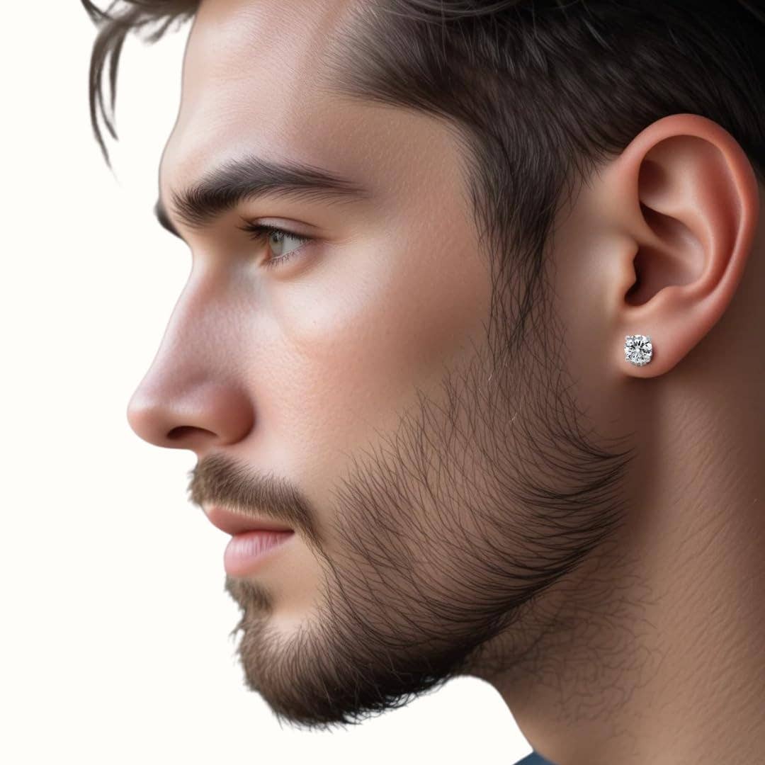 Fine Diamond – Engroshandel Ørestikkere – Certificerede laboratoriedyrkede diamantøreringe til kvinder og mænd i 14K hvidguld diamantstikker 4 karat VS+ klarhed, F+ rundformede stikker laboratoriedyrket smykkegave6
