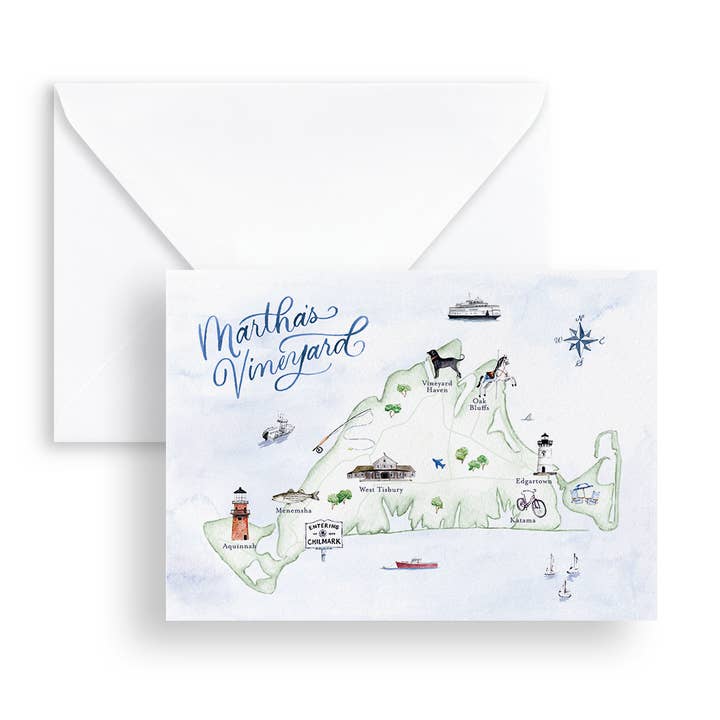Martha's Vineyard Folded Greeting Cards for wholesale by Lexi Mayde