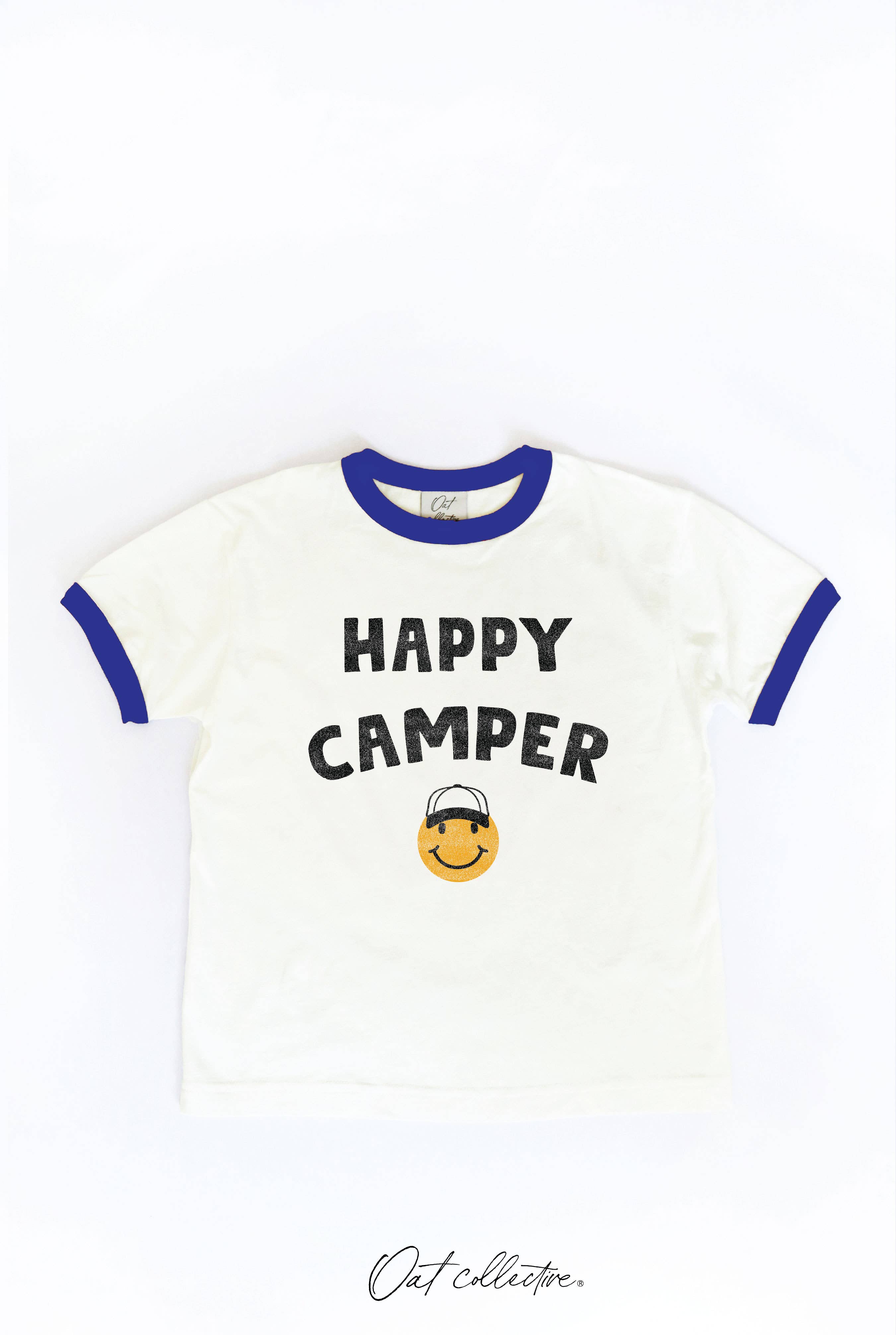 OAT COLLECTIVE – Engroshandel T-shirt med serigrafitryk – til børn – HAPPY CAMPER Ringetrøje til småbørn1