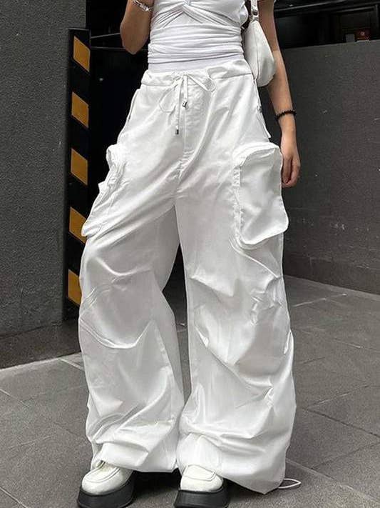 WHITE maxi cargo long pants for wholesale on Faire1