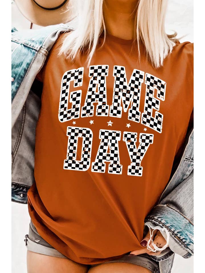 Pink Irene Wholesale - Wholesale T-Shirt (Graphic) - Women's - Checkered Game Day Graphic Tee9