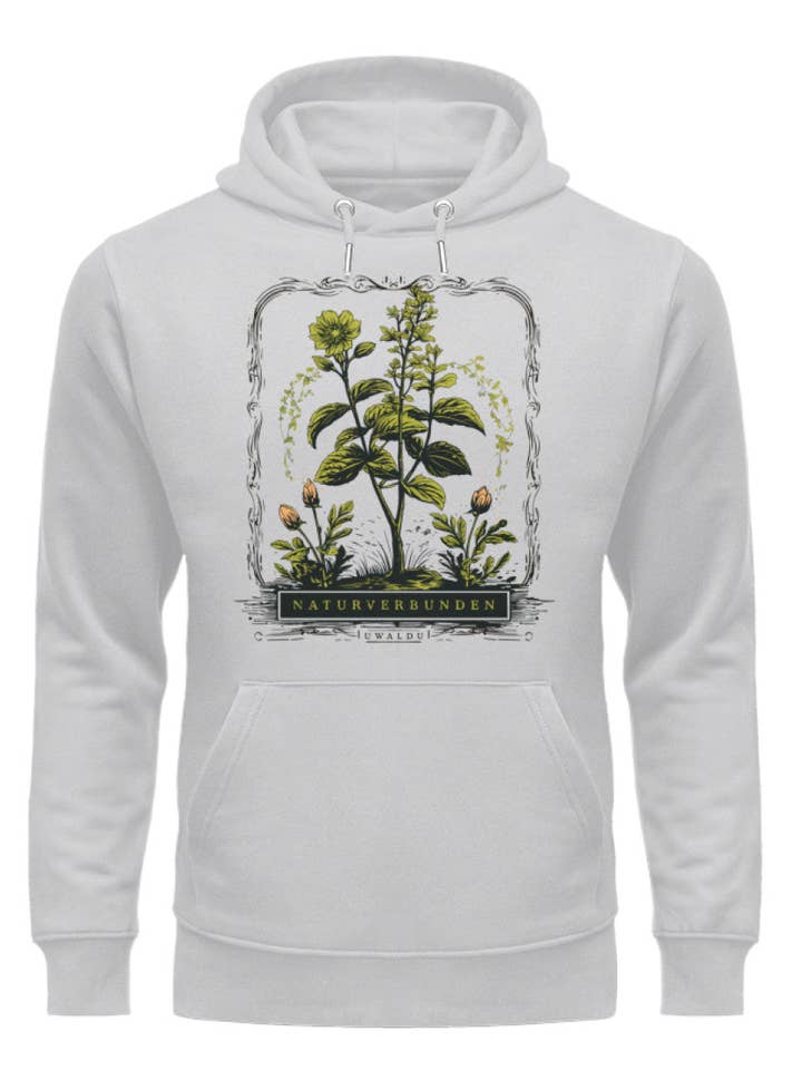 Vicino alla natura - felpa con cappuccio biologica premium unisex per la vendita all'ingrosso da parte di Uwaldu