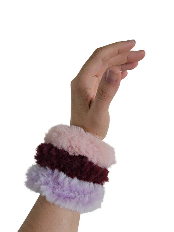 Autumn Faux Fur Hair Scrunchies for wholesale by Bear Rye