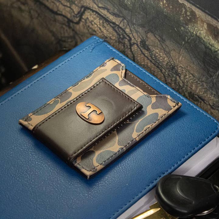 Zep-Pro - Wholesale Wallet - Men's - Tennessee Vols Men's Magnetic Front Pocket Old School Camo Leather Wallet.6