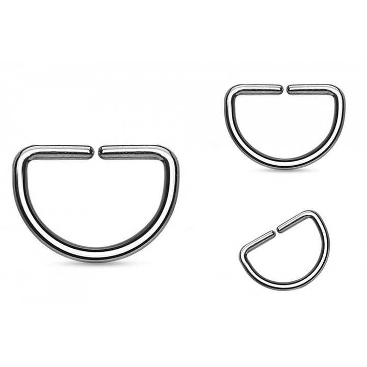 Bodytrend - Wholesale Tepelring - D-RING TEPELPIERCING SIERAAD 14G/1.6MM CHIRURGISCH STAAL 316L