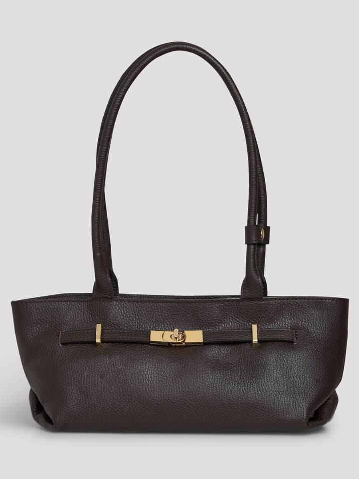Lola Bag in Dark Brown Togo Leather for wholesale by Voemièn