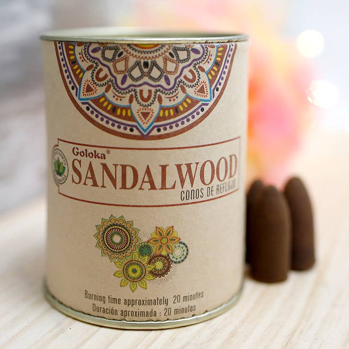 6 pakjes van 18 Goloka Reflux wierookkegels, sandelhout voor wholesale door Ethike.eu