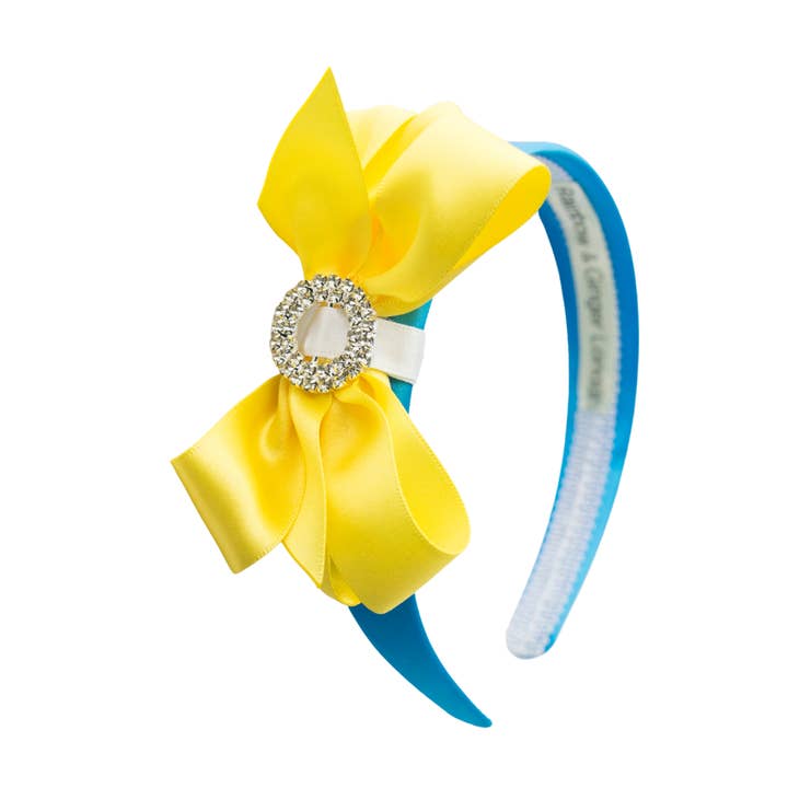 Rainbow & Ginger London – wholesale Hair bow – Kids – ColourPop Alice band - Blue & Yellow1