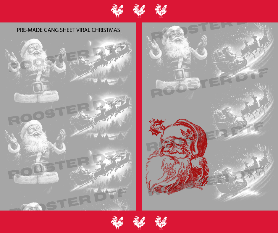 Rooster DTF Transfer Co - Wholesale Sublimation Transfer - DTF TRANSFER ONLY  - CHRISTMAS VIRAL PRE-MADE GANG SHEET (22x60in)1