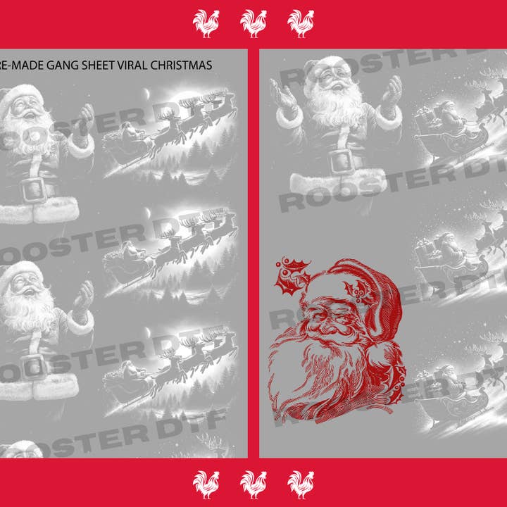 Rooster DTF Transfer Co - Wholesale Sublimation Transfer - DTF TRANSFER ONLY - CHRISTMAS VIRAL PRE-MADE GANG SHEET (22x60in)1