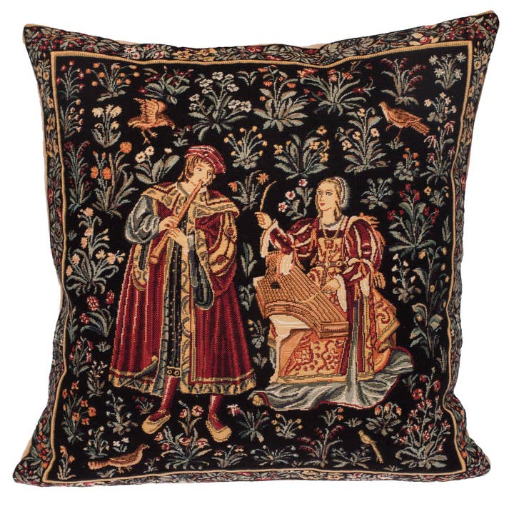 yapatkwa - art of the loom - Venta al por mayor Funda de cojín - Funda de cojín Escena medieval - El concierto