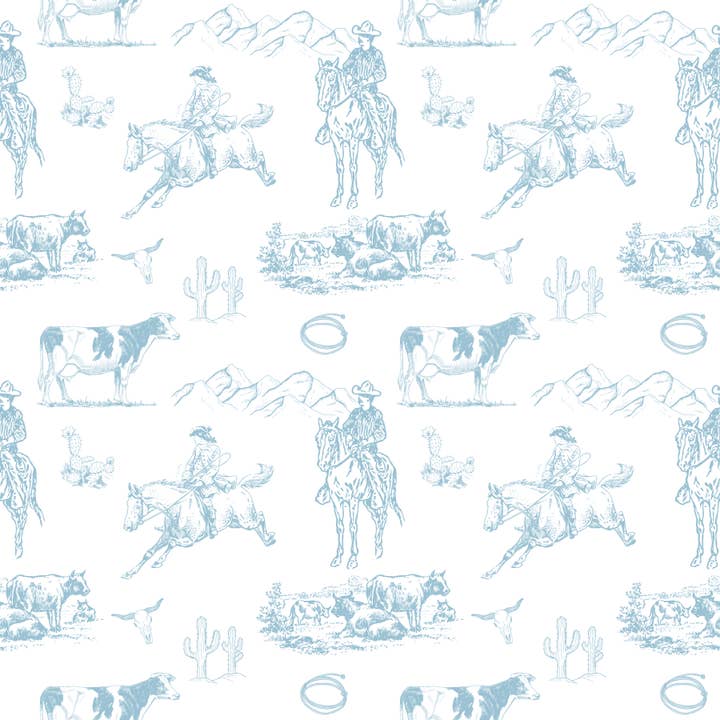 BLUE WESTERN SWADDLE BLANKET for wholesale by WEISINGER BAMBOO