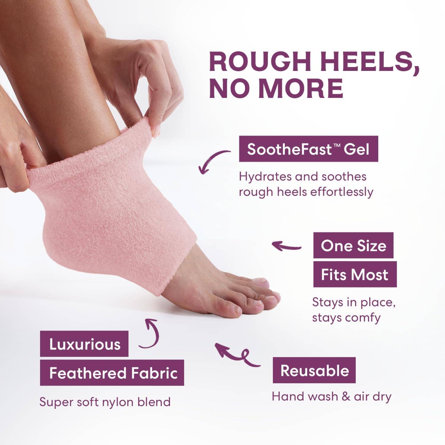 Dr. Frederick's Original - Wholesale Moisturizing Socks - Moisturizing Heel Socks - Fuzzy - 1 Pair - Relaxing Rose6