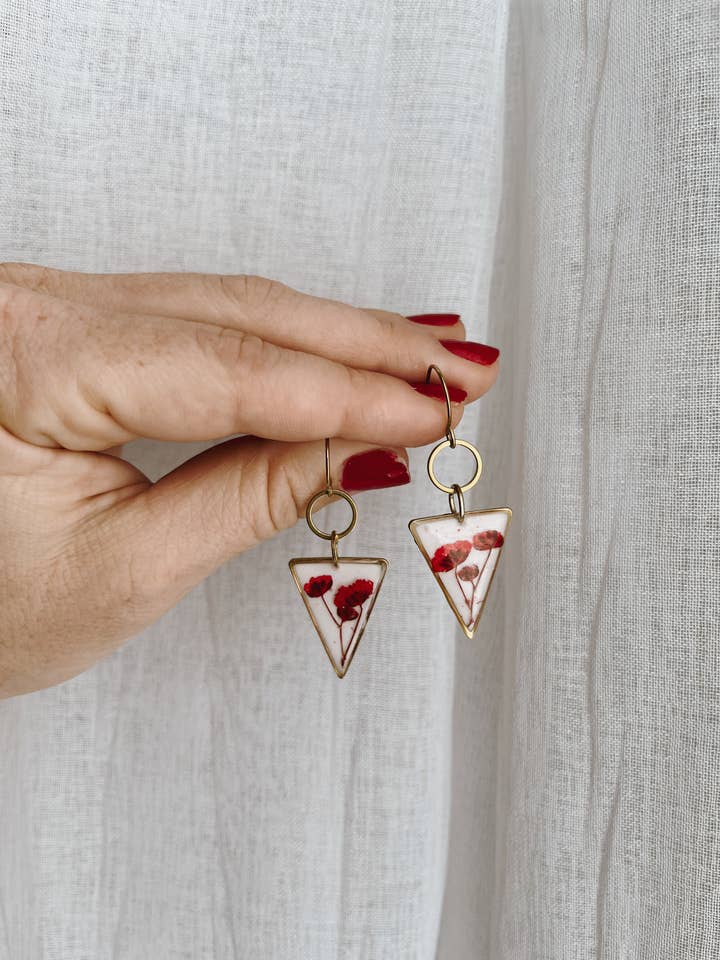 Christmas Flower Earrings | Christmas Gifts For Her for wholesale by Land of Sky Design Co.